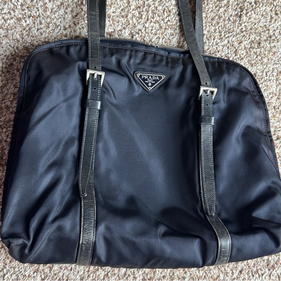 Vintage Prada navy dark blue nylon handle shoulder bag - Picture 11 of 16